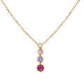 Colliers sur Artemare : Collier en vermeil pendant oxydes d&eacute;grad&eacute;s roses - 42+3cm