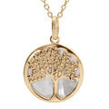 Colliers sur Artemare : Collier en vermeil arbre de vie avec nacre blanche - 42+3cm