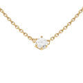 Colliers sur Artemare : Collier en vermeil avec solitaire d'oxyde blanc 4mm sertis 6 griffes - 38+4cm