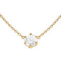 Colliers sur Artemare : Collier en vermeil solitaire d' oxyde blanc 6mm sertis 6 griffes - 38+4cm
