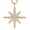 Collier en vermeil pendentif etoile d'oxydes blancs sertis - 40+4cm Artemare