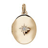 Pendentif en vermeil cassolette ovale avec un oxyde blanc serti - petit mod&egrave;le