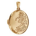 Pendentifs sur Artemare : Pendentif en vermeil cassolette ovale avec fleur grav&eacute;es