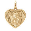 Pendentifs sur Artemare : Pendentif en vermeil coeur rayonnant diamant&eacute; avec Ange - dim 15 x 16