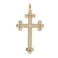Pendentifs sur Artemare : Pendentif en vermeil grande croix avec oxydes blancs - 33 x 23mm