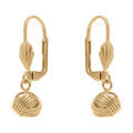 Boucles d'oreille sur Artemare : Boucles d'oreille dormeuse en plaqu&eacute; or noeud d'amour