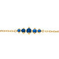 Bracelet en plaqu&eacute; or oxydes bleus horizontaux - 15.5+2.5m
