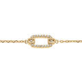 Bracelets sur Artemare : Bracelet en plaqu&eacute; or rectangle orn&eacute; d'oxydes blancs - 15.5+2.5cm