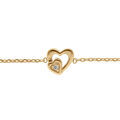 Bracelets sur Artemare : Bracelet en plaqu&eacute; or coeurs et oxydes blancs - 15.5+2.5cm
