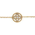 Bracelets sur Artemare : Bracelet en plaqu&eacute; or cercle avec tr&egrave;fle d'oxydes blancs - 15.5+2.5cm