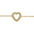 Bracelets sur Artemare : Bracelet en plaqu&eacute; or coeur avec oxydes blancs - 15.5+2.5cm