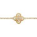 Bracelets sur Artemare : Bracelet en plaqu&eacute; or fleur avec oxydes blancs - 15.5+2.5cm