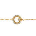 Bracelets sur Artemare : Bracelet en plaqu&eacute; or cercles &eacute;vid&eacute; et contour d'oxydes blancs - 15.5+2.5cm