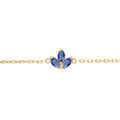 Bracelets sur Artemare : Bracelet en plaqu&eacute; or trois navettes d'oxyde bleu - 15.5+2.5cm