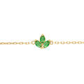 Bracelets sur Artemare : Bracelet en plaqu&eacute; or trois oxydes verts - 15.5+2.5cm