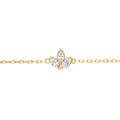 Bracelets sur Artemare : Bracelet en plaqu&eacute; or trois oxydes blancs - 15.5+2.5cm