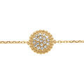 Bracelets sur Artemare : Bracelet en plaqu&eacute; or cercle boules pav&eacute; d'oxydes blancs -15+5+2.5cm