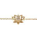 Bracelets sur Artemare : Bracelet en plaqu&eacute; or fleur de lotus et oxydes blancs - 15.5+2.5cm