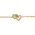Bracelets sur Artemare : Bracelet en plaqu&eacute; or coeurs entrelac&eacute;s et oxydes blancs - 15.5+2.5cm