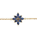 Bracelets sur Artemare : Bracelet en plaqu&eacute; or fleur d'oxydes bleus - 15.5+2.5cm