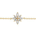 Bracelets sur Artemare : Bracelet en plaqu&eacute; or fleur d'oxydes blancs - 15.5+2.5cm