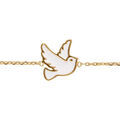 Bracelets sur Artemare : Bracelet en plaqu&eacute; or colombe en r&eacute;sine blanche - 16+2cm