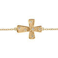 Bracelets sur Artemare : Bracelet en plaqu&eacute; or croix avec oxydes blancs -18cm