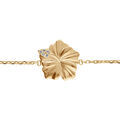 Bracelets sur Artemare : Bracelet en plaqu&eacute; or fleur hibiscus et oxydes blancs - 15+5+2.5cm