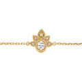 Bracelets sur Artemare : Bracelet chaine en plaqu&eacute; or motif floral serti - 18cm