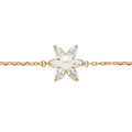 Bracelets sur Artemare : Bracelet en plaqu&eacute; or fleur d'oxydes blancs et perle d'eau douce - 15.5+2.5cm
