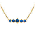 Collier en plaqu&eacute; or oxydes bleus horizontaux - 38+4cm Artemare