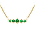 Colliers sur Artemare : Collier en plaqu&eacute; or oxydes verts horizontaux - 38+4cm