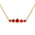 Colliers sur Artemare : Collier en plaqu&eacute; or oxydes rouges horizontaux - 38+4cm
