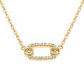 Colliers sur Artemare : Collier en plaqu&eacute; or rectangle orn&eacute; d'oxydes blancs - 38+4cm