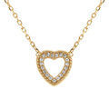 Colliers sur Artemare : Collier en plaqu&eacute; or coeur avec oxydes blancs - 38+4cm