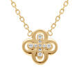 Colliers sur Artemare : Collier en plaqu&eacute; or tr&egrave;fle et oxydes blancs - 38+4cm
