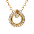 Collier en plaqu&eacute; or cercles d'oxydes blancs - 38+4cm