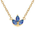Colliers sur Artemare : Collier en plaqu&eacute; or trois navettes d'oxydes bleu - 38+4cm