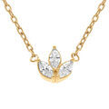 Colliers sur Artemare : Collier en plaqu&eacute; or trois oxydes blanc - 38+4cm