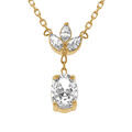 Collier en plaqu&eacute; or goutte avec oxydes blanc - 38+4cm Artemare
