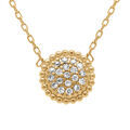 Collier en plaqu&eacute; or cercle boules pav&eacute; d'oxydes blancs - 38+4cm Artemare