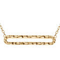 Collier en plaqu&eacute; or rectangle 25mm ajour&eacute; et martel&eacute; - 38+4cm Artemare
