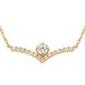Colliers sur Artemare : Collier en plaqu&eacute; or avec pierre centrale et oxydes blancs sertis - 38+4cm