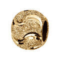 Charms coulissant en vermeil boule diamant&eacute;e et vagues - 10x5mm