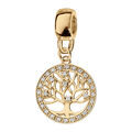 Bracelets sur Artemare : Charms coulissant en vermeil suspendu arbre de vie oxydes blancs sertis