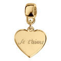 Bracelets sur Artemare : Charms coulissant en vermeil coeur "je t'aime"