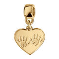 Bracelets sur Artemare : Charms coulissant vermeil coeur empreinte deux mains