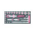 Outillage à main sur Annecy : Module servante - cliquet et douilles 1/2" module servante - cliquet et douilles 1/2" 1 jeu(x) de 24 pi&egrave;ce(s) module 24 - ks tools