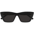 Lunettes sur Grenoble : Lunettes de soleil Saint Laurent SL 276 MICA Lunettes de soleil, Noir/Gris, 55 mm