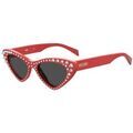 Lunettes sur Grenoble : Lunettes de soleil Moschino MOS006/S/STR Lunettes de soleil, Rouge/Gris, 52 mm
